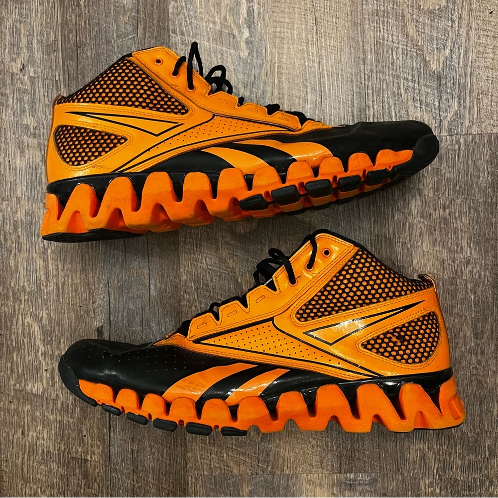 Reebok Zigtech Orange Black Size 13 Basketball Sh… - image 2